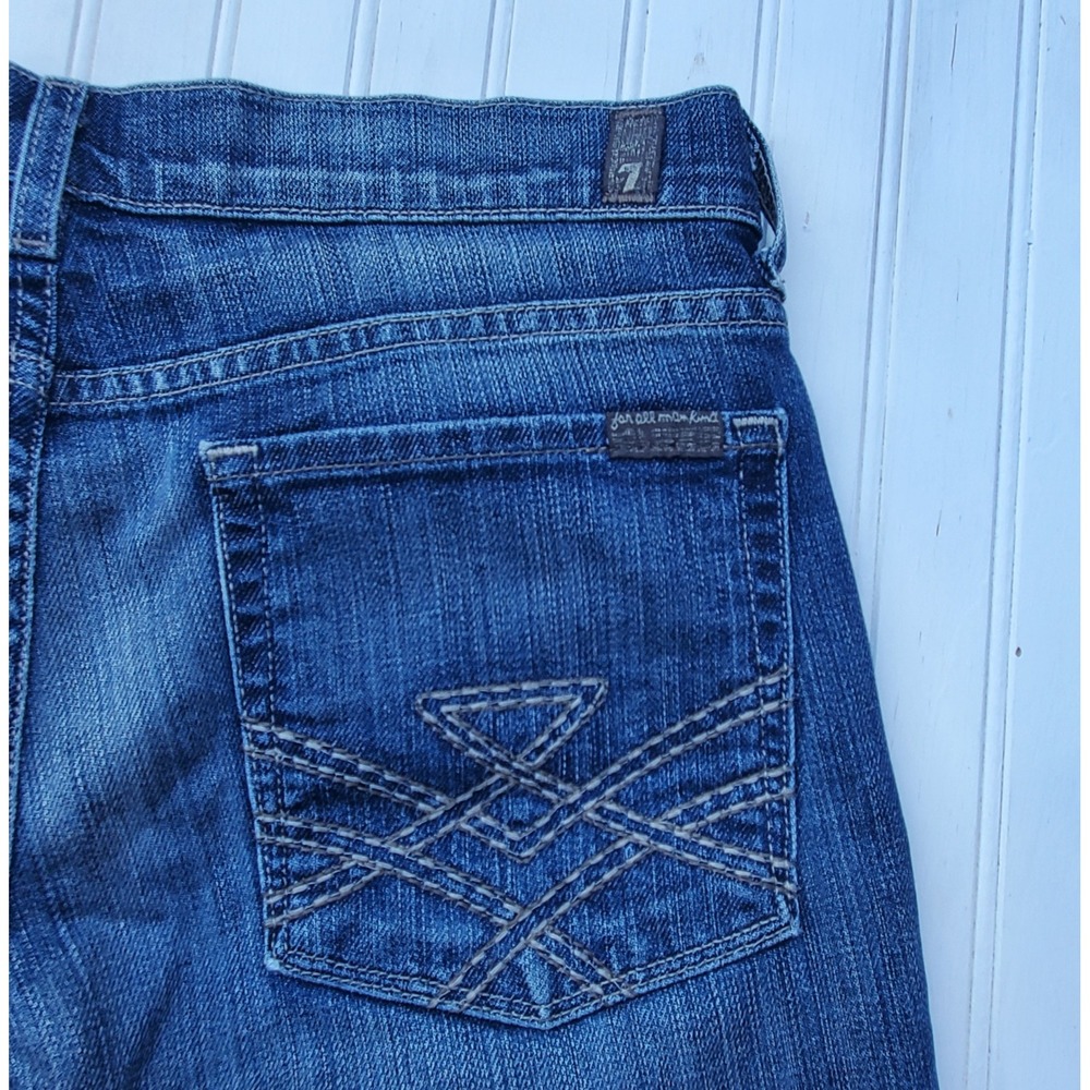 7 For All Mankind Edie Straight Leg Jeans Dark Wash Size 31 Retro Trendy